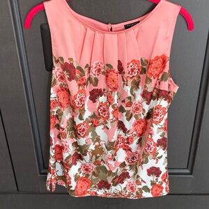Talbots Pink and Red Floral Blouse